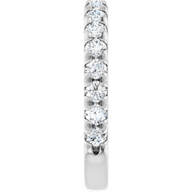 14K Gold Round Lab-Grown Diamond French-Set Anniversary Band – 1/3–1 CTW - White Gold - view 4