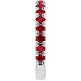Platinum Round Lab-Grown Ruby French-Set Anniversary Band - view 4