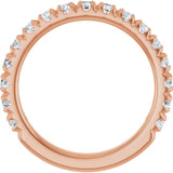 14K Gold Round Natural Diamond French-Set Anniversary Band – 2.5 mm Stones - Rose Gold - view 2