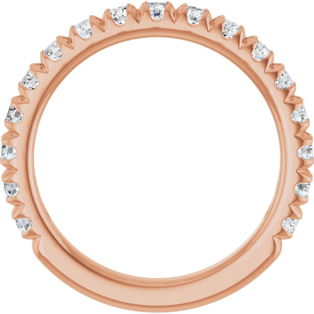 14K Gold Round Lab-Grown Diamond French-Set Anniversary Band – 1/3–1 CTW - Rose Gold - view 2