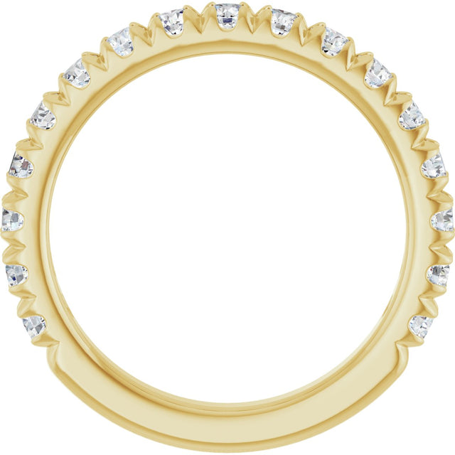 14K Gold Round Lab-Grown Diamond French-Set Anniversary Band – 1/3–1 CTW - Yellow Gold - view 2