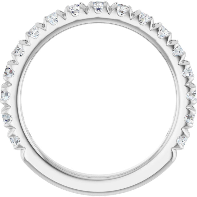 Platinum Round Natural Diamond French-Set Anniversary Band – 1/3–1 CTW - view 2