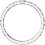 14K Gold Round Lab-Grown Diamond French-Set Anniversary Band – 1/3–1 CTW - White Gold - view 2