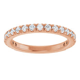 14K Gold Round Lab-Grown Diamond French-Set Anniversary Band – 1/3–1 CTW - Rose Gold - view 3