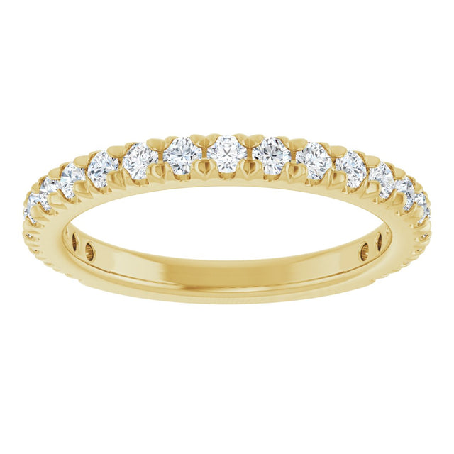 14K Gold Round Lab-Grown Diamond French-Set Anniversary Band – 1/3–1 CTW - Yellow Gold - view 3