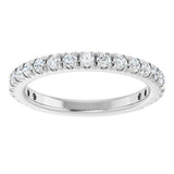 Platinum Round Natural Diamond French-Set Anniversary Band – 1/3–1 CTW - view 3