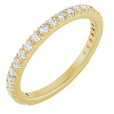 14K Gold Round Lab-Grown Diamond French-Set Anniversary Band – 1/3–1 CTW - Yellow Gold