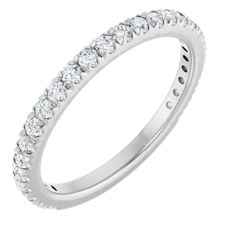 Platinum Round Lab-Grown Diamond French-Set Anniversary Band – 1/3–1 CTW
