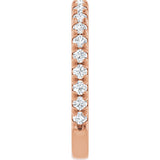 14K Gold Round Lab-Grown Diamond French-Set Anniversary Band – 1/3–1 CTW - Rose Gold - view 4