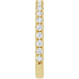 14K Gold Round Lab-Grown Diamond French-Set Anniversary Band – 1/3–1 CTW - Yellow Gold - view 4