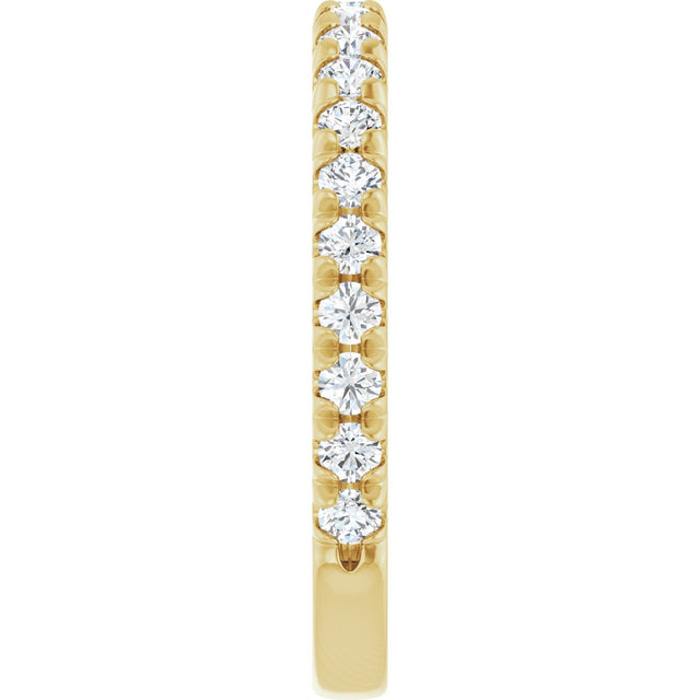 14K Gold Round Lab-Grown Diamond French-Set Anniversary Band – 1/3–1 CTW - Yellow Gold - view 4