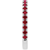 Platinum Round Natural Ruby French-Set Anniversary Band - view 4
