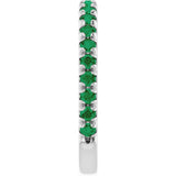 Platinum Round Lab-Grown Emerald French-Set Anniversary Band - view 4