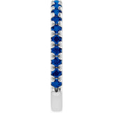 Platinum Round Lab-Grown Blue Sapphire French-Set Anniversary Band - view 4