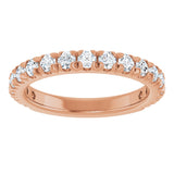 14K Gold Round Lab-Grown Diamond French-Set Anniversary Band – 1/3–1 CTW - Rose Gold - view 3