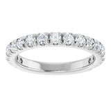 Platinum Round Natural Diamond French-Set Anniversary Band – 1/3–1 CTW - view 3