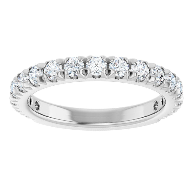 Platinum Round Natural Diamond French-Set Anniversary Band – 1/3–1 CTW - view 3