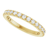 14K Gold Round Lab-Grown Diamond French-Set Anniversary Band – 1/3–1 CTW - Yellow Gold - view 5