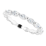 Platinum Marquise Natural Diamond Eternity Band – 3.5x2 mm Stones - view 5