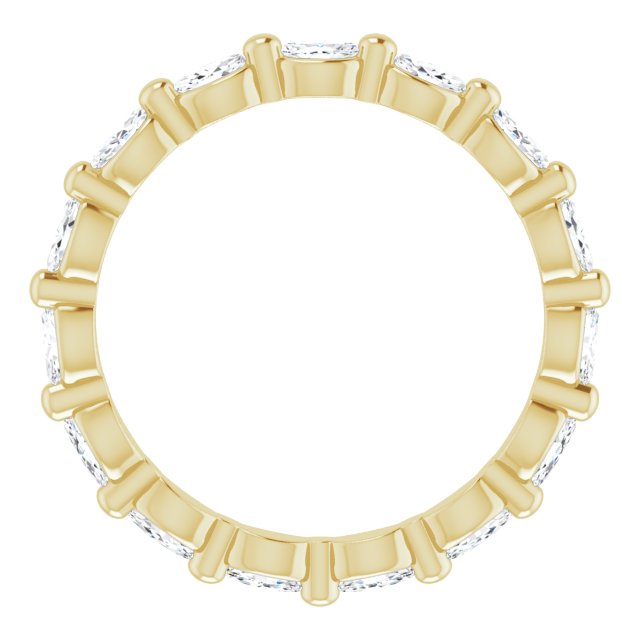 14K Gold Marquise Natural Diamond Eternity Band – 3.5x2 mm Stones - Yellow Gold - view 2