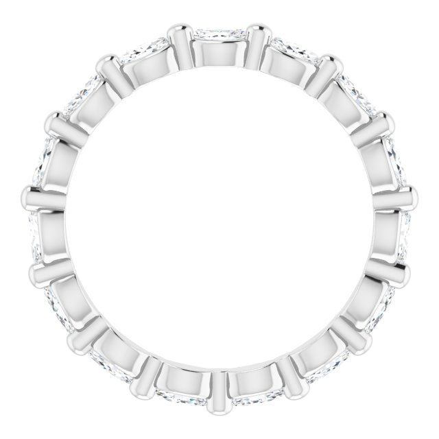 Platinum Marquise Natural Diamond Eternity Band – 3.5x2 mm Stones - view 2