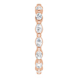 14K Gold Marquise Natural Diamond Eternity Band – 3.5x2 mm Stones - Rose Gold - view 4