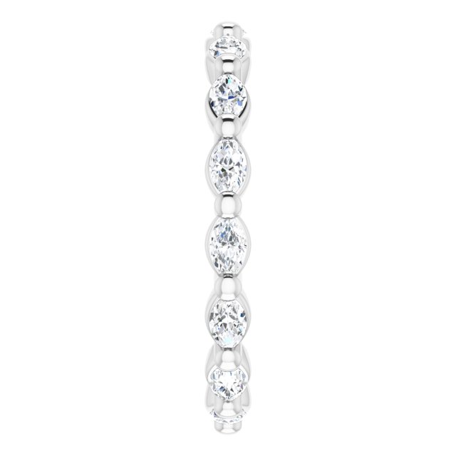 Platinum Marquise Natural Diamond Eternity Band – 3.5x2 mm Stones - view 4