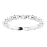 Platinum Marquise Natural Diamond Eternity Band – 3.5x2 mm Stones - view 3