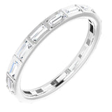 Platinum Straight Baguette Natural Diamond Channel-Set Baguette Eternity Band – 3x1.25 mm Stones