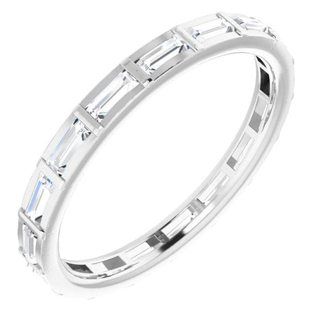 Platinum Straight Baguette Natural Diamond Channel-Set Baguette Eternity Band – 3x1.25 mm Stones