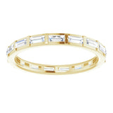 14K Gold Straight Baguette Natural Diamond Channel-Set Baguette Eternity Band – 3x1.25 mm Stones - Yellow Gold - view 3