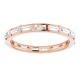 14K Gold Straight Baguette Natural Diamond Channel-Set Baguette Eternity Band – 3x1.25 mm Stones - Rose Gold - view 3