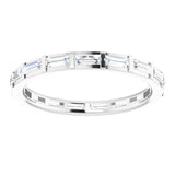Platinum Straight Baguette Natural Diamond Channel-Set Baguette Eternity Band – 3x1.25 mm Stones - view 3