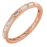14K Gold Straight Baguette Natural Diamond Channel-Set Baguette Eternity Band – 3x1.25 mm Stones - Rose Gold