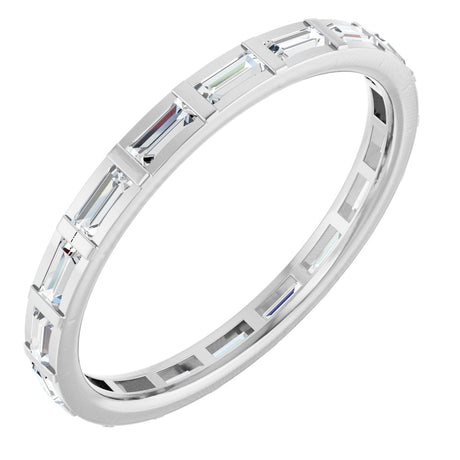 Platinum Straight Baguette Natural Diamond Channel-Set Baguette Eternity Band – 3x1.25 mm Stones