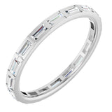 14K Gold Straight Baguette Natural Diamond Channel-Set Baguette Eternity Band – 3x1.25 mm Stones - White Gold