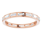 14K Gold Straight Baguette Natural Diamond Channel-Set Baguette Eternity Band – 3x1.25 mm Stones - Rose Gold - view 3