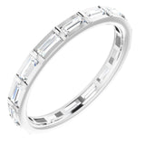 Platinum Straight Baguette Natural Diamond Channel-Set Baguette Eternity Band – 3x1.25 mm Stones