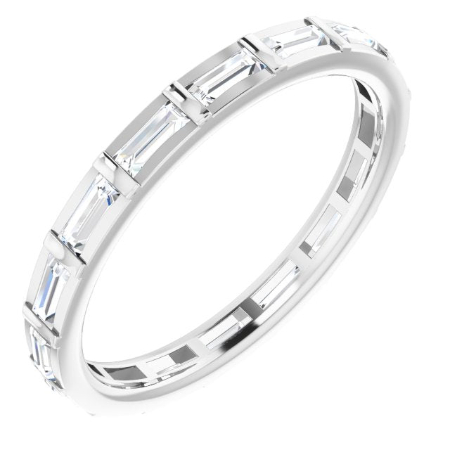 Platinum Straight Baguette Natural Diamond Channel-Set Baguette Eternity Band – 3x1.25 mm Stones