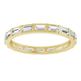 14K Gold Straight Baguette Natural Diamond Channel-Set Baguette Eternity Band – 3x1.5 mm Stones - Yellow Gold - view 3