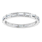 14K Gold Straight Baguette Natural Diamond Channel-Set Baguette Eternity Band – 3x1.5 mm Stones - White Gold - view 3