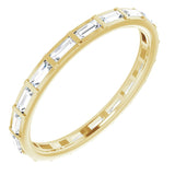 14K Gold Straight Baguette Natural Diamond Channel-Set Baguette Eternity Band – 3x1.25 mm Stones - Yellow Gold