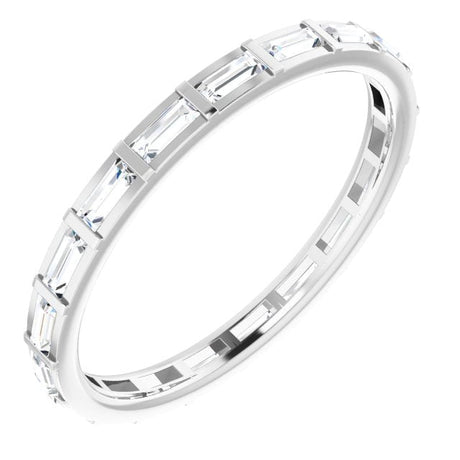 Platinum Straight Baguette Natural Diamond Channel-Set Baguette Eternity Band – 3x1.25 mm Stones