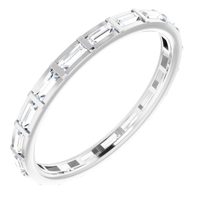 Platinum Straight Baguette Natural Diamond Channel-Set Baguette Eternity Band – 3x1.25 mm Stones