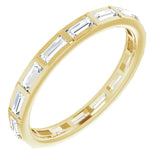 14K Gold Straight Baguette Natural Diamond Channel-Set Baguette Eternity Band – 3x1.25 mm Stones - Yellow Gold