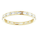 14K Gold Straight Baguette Natural Diamond Channel-Set Baguette Eternity Band – 3x1.25 mm Stones - Yellow Gold - view 3