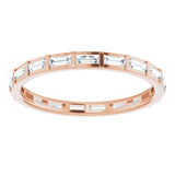 14K Gold Straight Baguette Natural Diamond Channel-Set Baguette Eternity Band – 3x1.25 mm Stones - Rose Gold - view 3