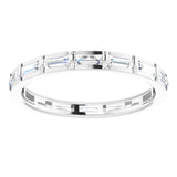Platinum Straight Baguette Natural Diamond Channel-Set Baguette Eternity Band – 3x1.25 mm Stones - view 3