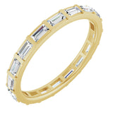 14K Gold Straight Baguette Natural Diamond Channel-Set Baguette Eternity Band – 3x1.5 mm Stones - Yellow Gold