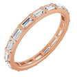 14K Gold Straight Baguette Natural Diamond Channel-Set Baguette Eternity Band – 3x1.5 mm Stones - Rose Gold
